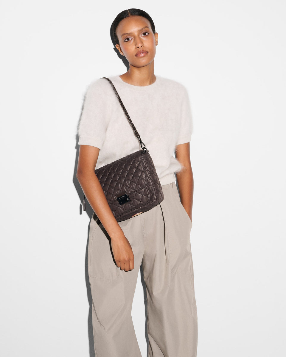 48Labo Oyster Metallic Medium Crosby Lock Crossbody