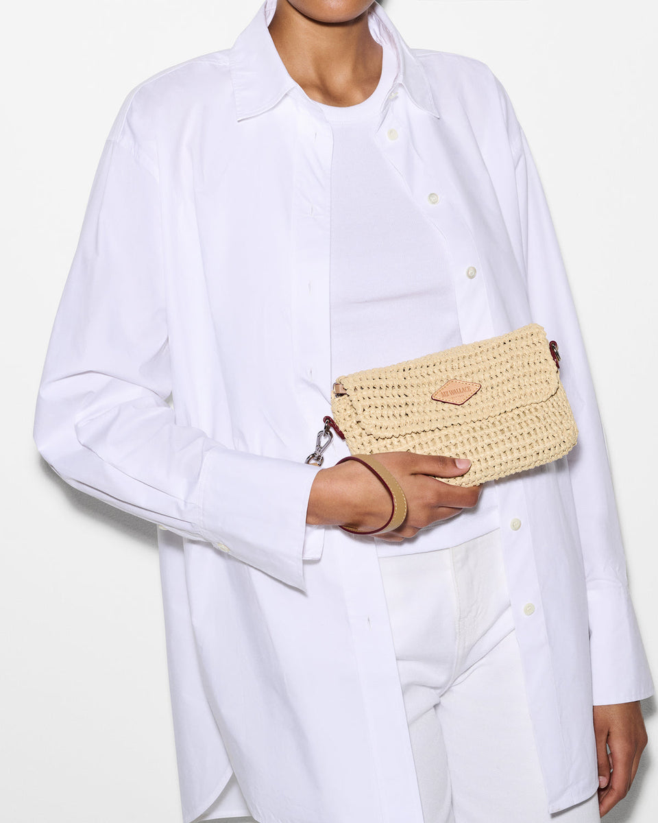 MZ Wallace Crochet Convertible Crossbody 1774N2405 | Camel Crochet