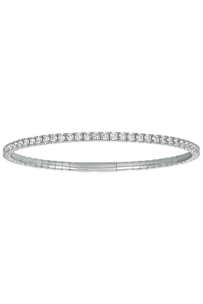 FC Creations Bracelet 14K Gold Flexible Diamonds All Around Bangle TW 3.0 Carat | White Gold