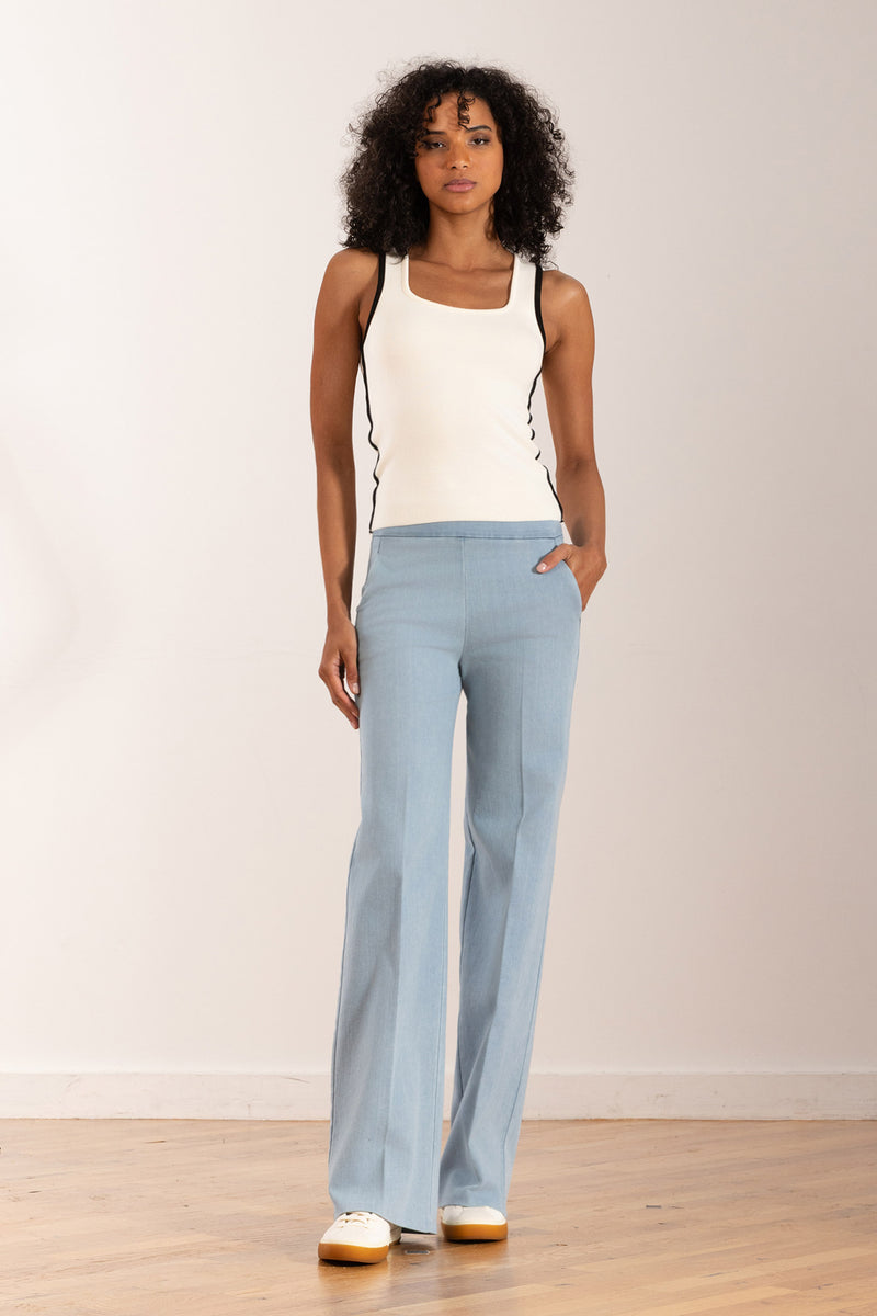 Avenue Montaigne Carla Pull On Wide Leg Pant F1236 | Bleached