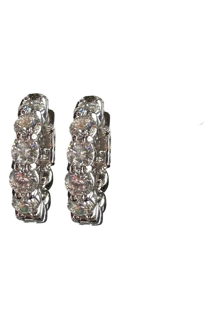 FC Creations Earrings 14K Gold Diamond Huggies 2.05 Carat | White Gold