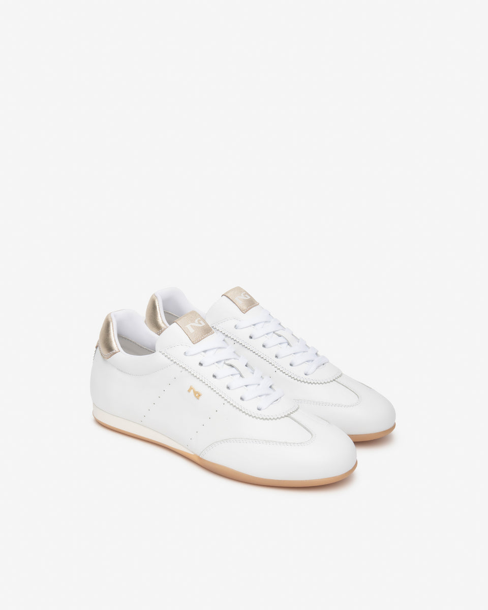NeroGiardini Leather Lace Up Sneakers E615142D707 | White