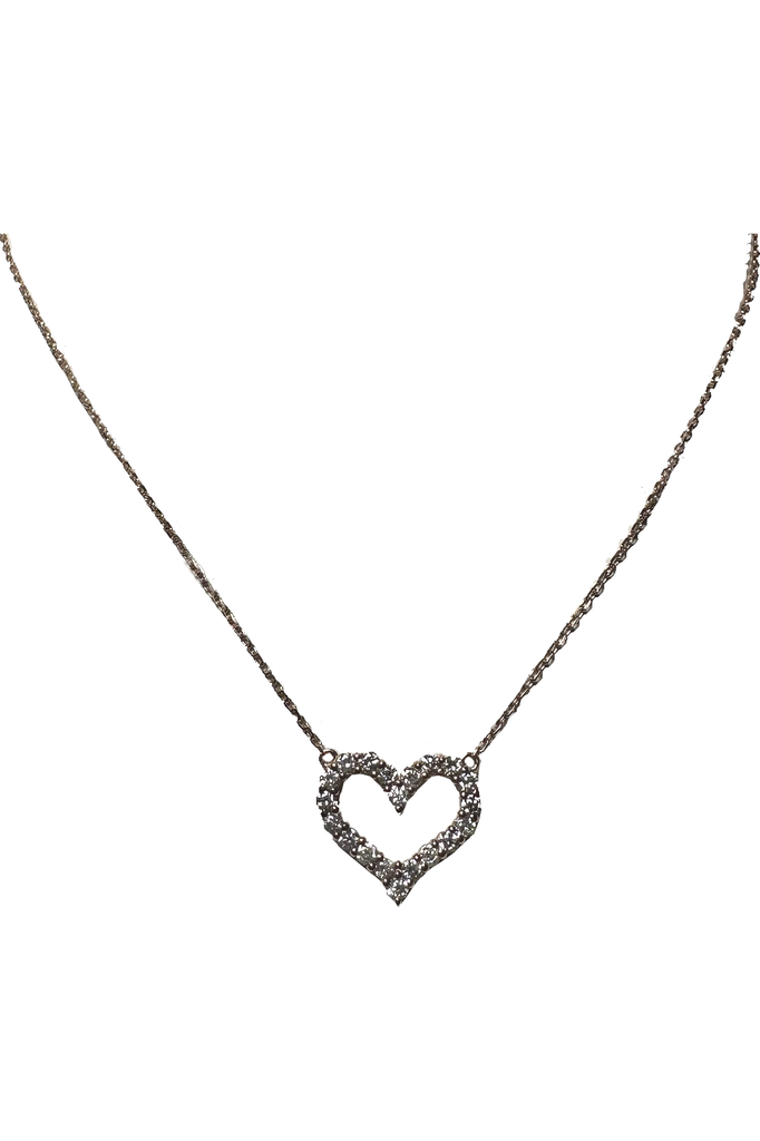 FC Creations Necklace 14K Gold Diamond Heart Pendant  | Rose Gold TW 1.0 Carats