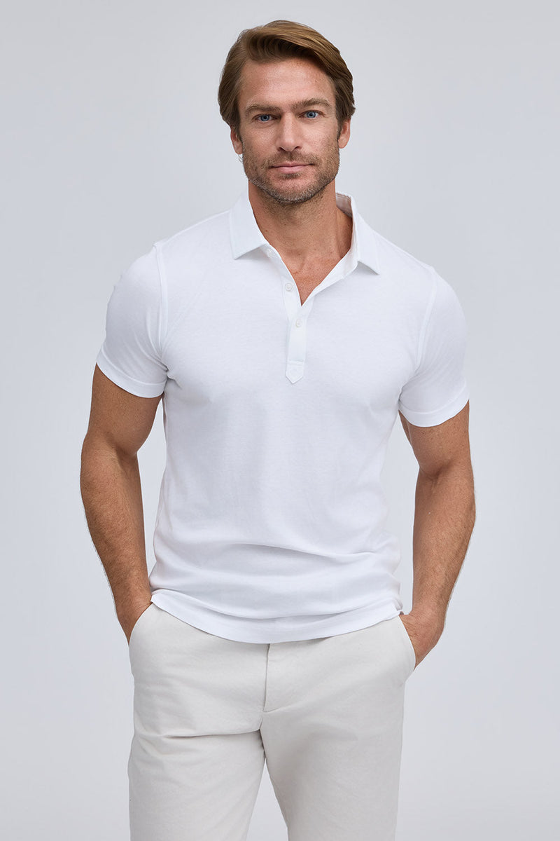 Raffi The Sherwood Essential Three Button Polo RW22206 | White