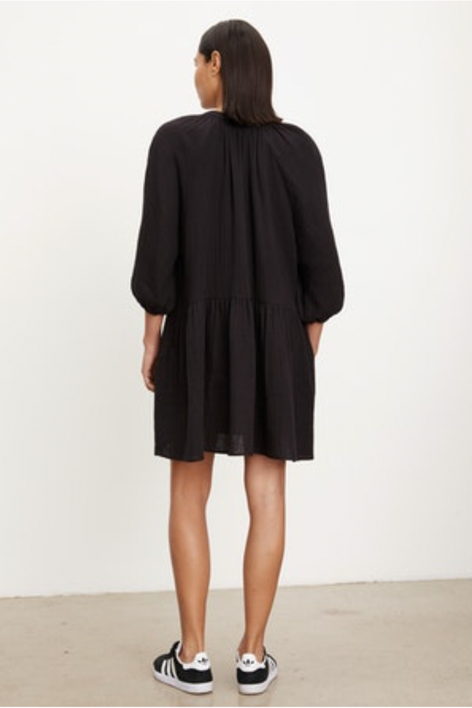 Velvet by Graham & Spencer Nica 06 Cotton Gauze Dress | Black