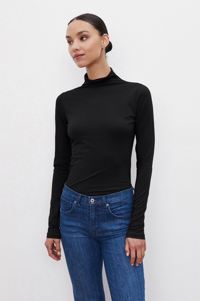 Velvet by Graham & Spencer Talisia Gauzy Whisper Fitted Mock Neck