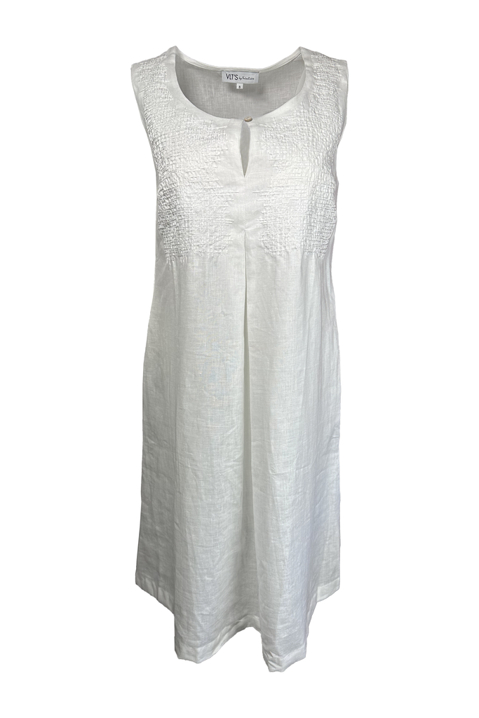 VLT'S by Valentina's Linen Dress 73M | White