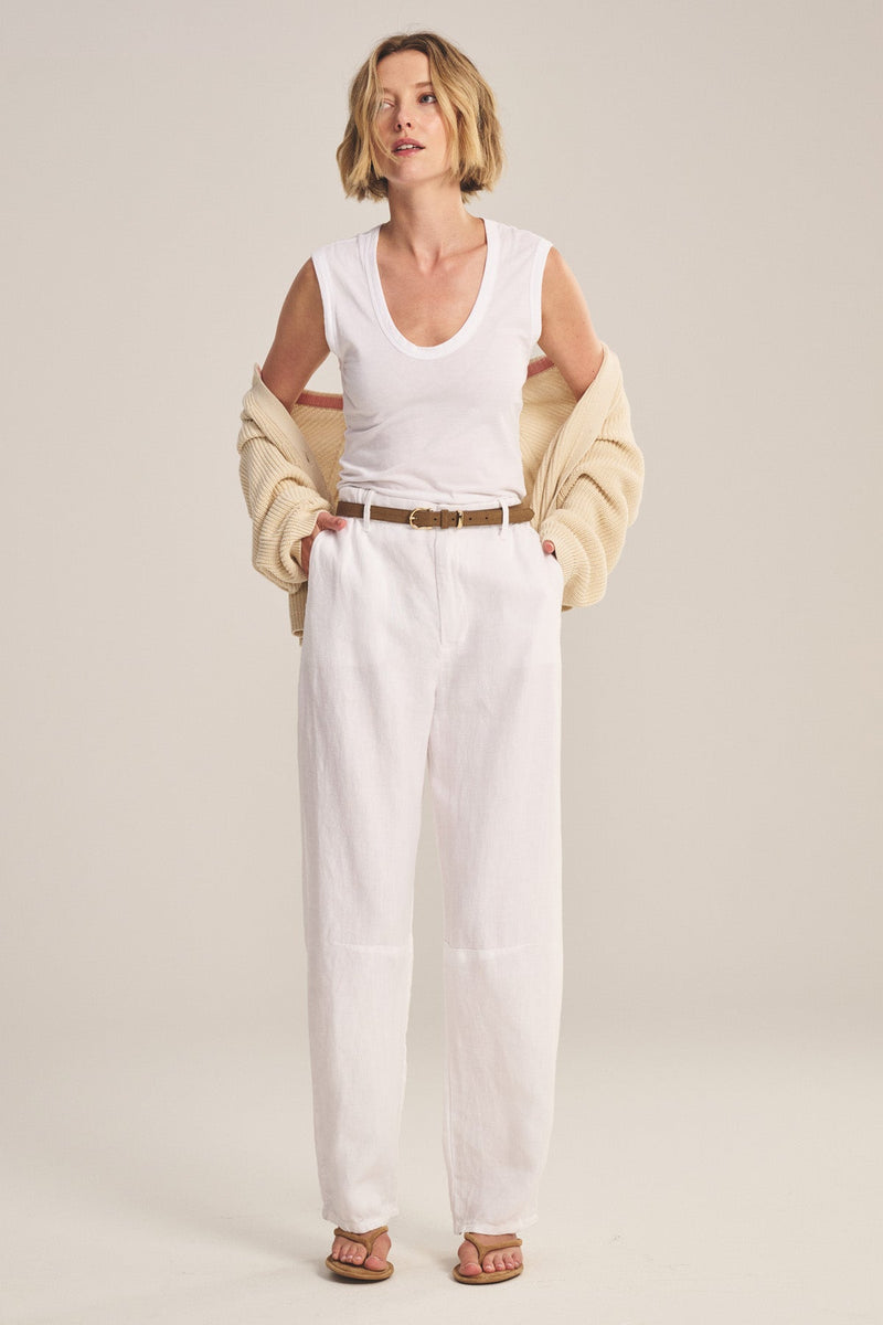 Velvet by Graham & Spencer Taylor07 Heavy Linen Pants | White