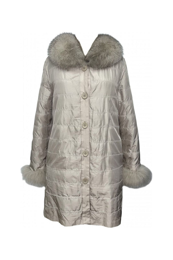 Linda Richards TS-9216 Reversible Fox Fur Coat | Champagne