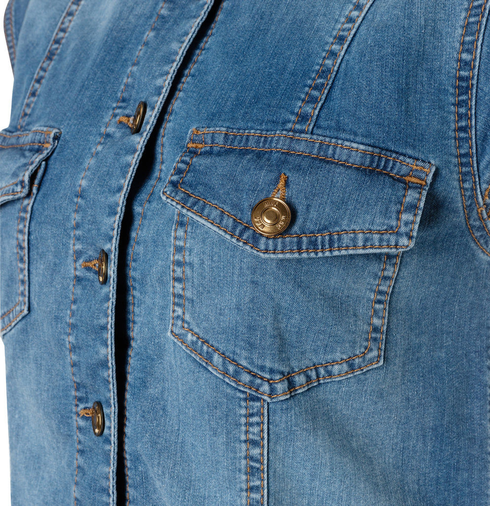 Mac Jeans Lightweight Denim Vest 0122-90-0391 | D525 Natty Brilliant Blue