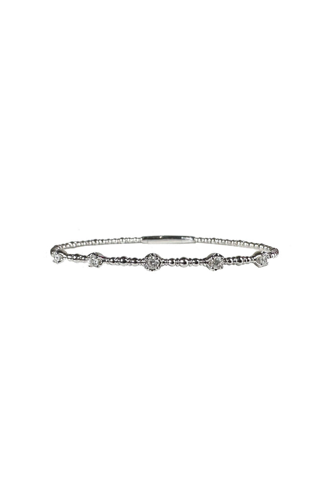 FC Creations Bracelet 14K Gold Diamond Flexible Bangle | White Gold .35 Carats