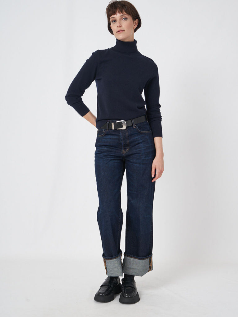 REPEAT Cashmere Classic Cashmere Turtleneck 100512  | Black