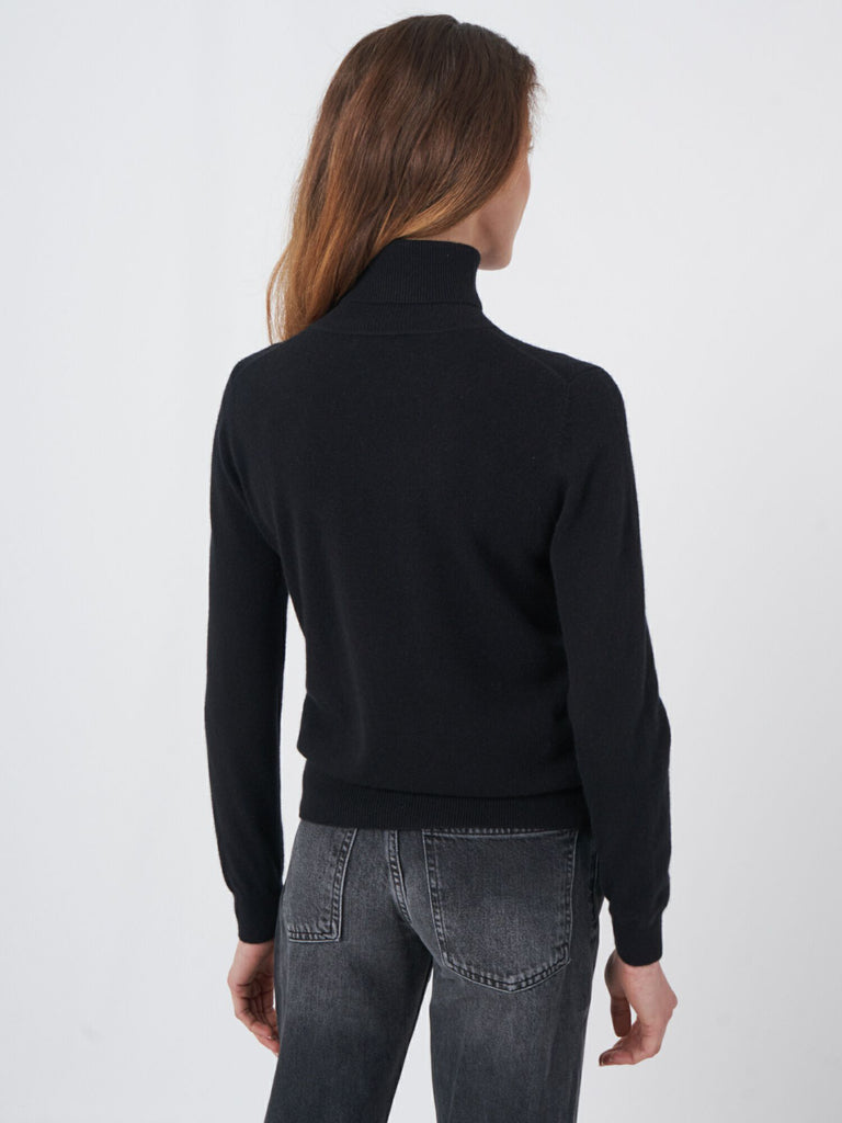 REPEAT Cashmere Classic Cashmere Turtleneck 100512  | Black
