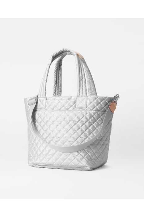 MZ Wallace Metro Tote Deluxe Medium Quilted Bag 1260X1917 | Oyster Metallic
