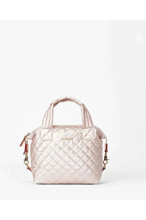 MZ Wallace Sutton Deluxe Small Quilted Bag 1286X1760 | Pale Rose Gold Metallic