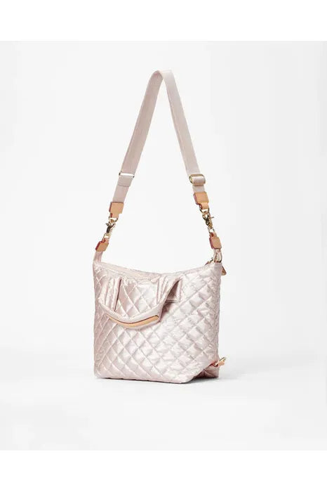 MZ Wallace Sutton Deluxe Small Quilted Bag 1286X1760 | Pale Rose Gold Metallic