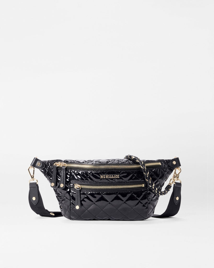 MZ Wallace Small Crosby Sling Bag 1462C0434 | Black Lacquer