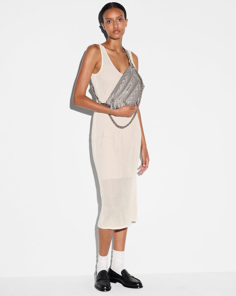 MZ Wallace Small Crosby Sling Bag 1462C2297 | Sable Pearl Metallic