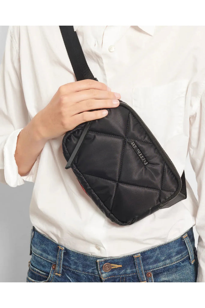 MZ Wallace Madison Quilted Belt Bag 1483B1706 Black Robertson Madison