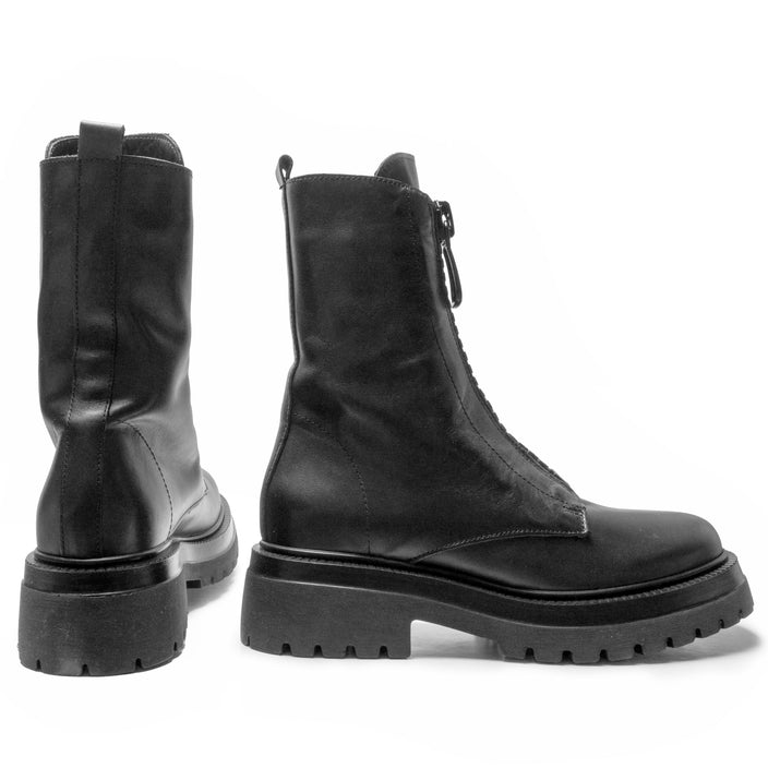 Michele Lopriore Minsk Leather Combat Boots 47 Zip | Black