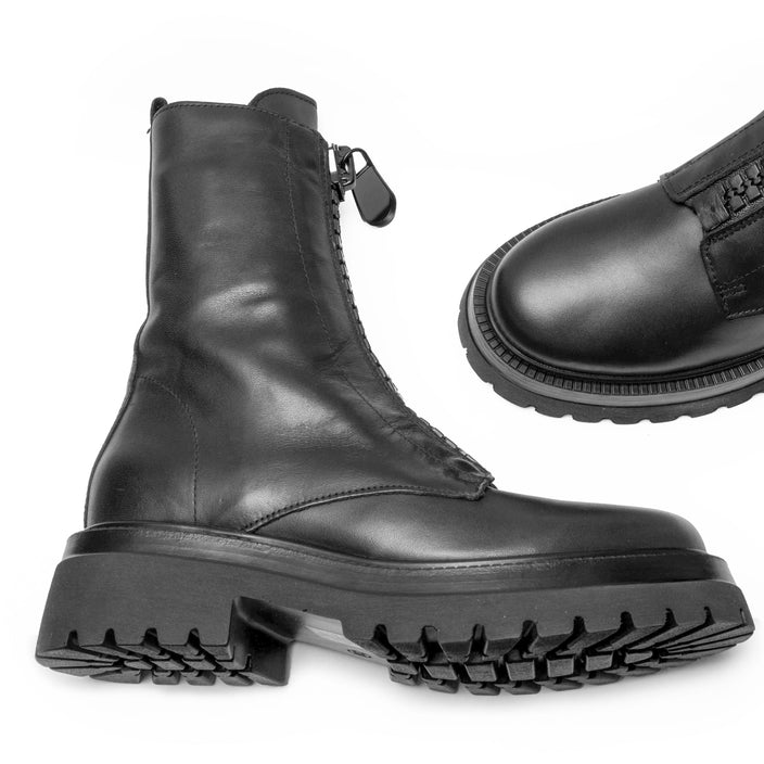 Michele Lopriore Minsk Leather Combat Boots 47 Zip | Black