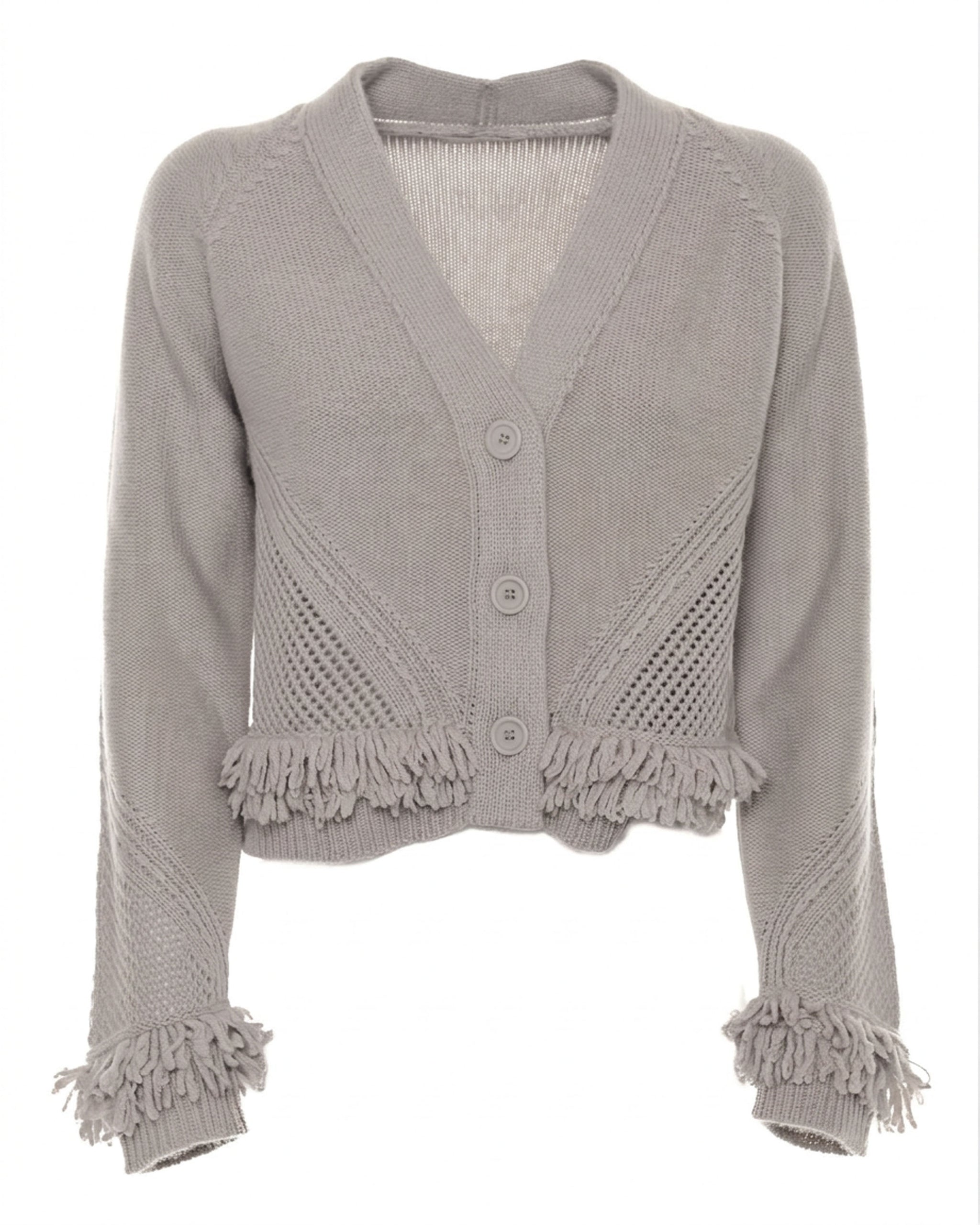 Rocco Ragni Fringe Cardigan 26-0200-1328 - C/C:0200 | B306 Heather