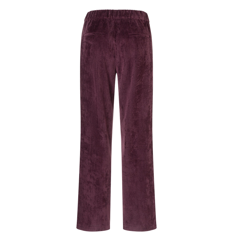 Mac Jeans Chiara Wide Leg Corduroy Pull On Pants 3051-00-0410L |  780 Eggplant | Special Order Style