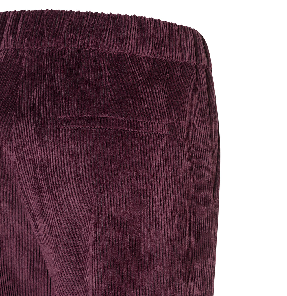 Mac Jeans Chiara Wide Leg Corduroy Pull On Pants 3051-00-0410L |  780 Eggplant | Special Order Style