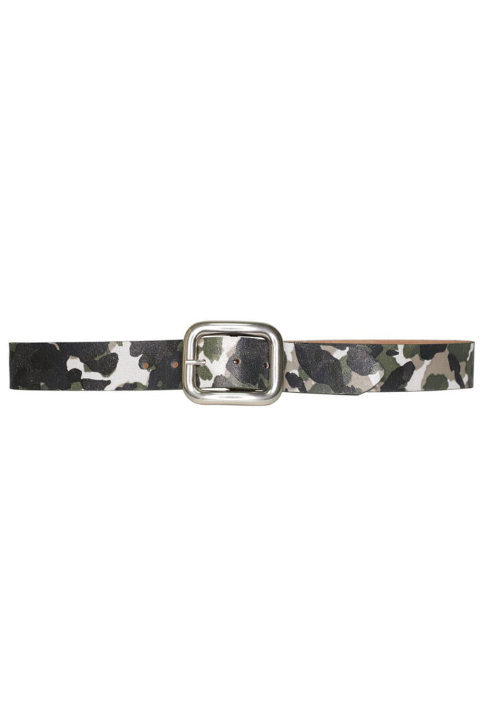 Streets Ahead Justine Shimmer Camo Print Leather Belt 39129 | Shimmer Camo/Silver Buckle