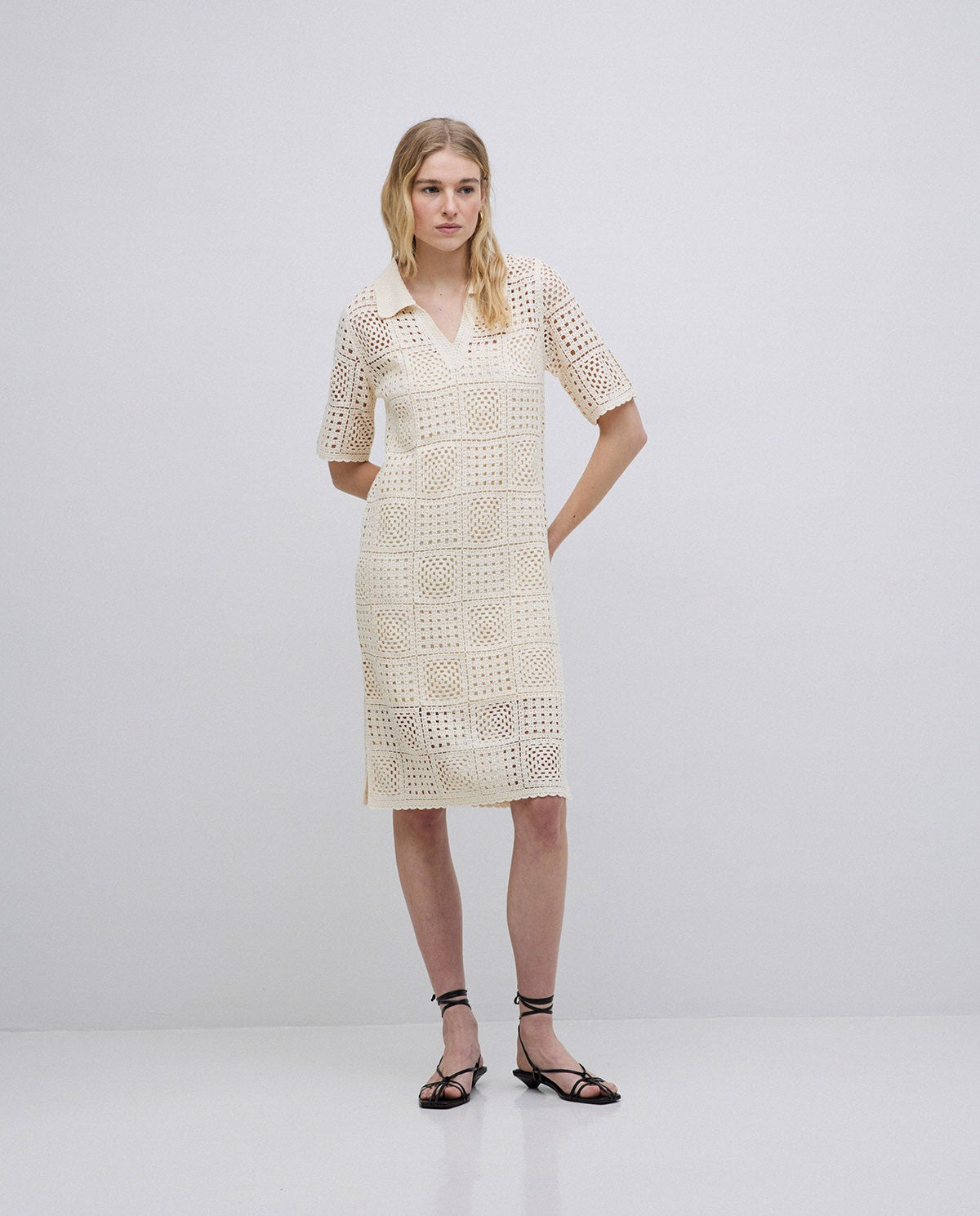 ecru crochet dress Long wedding dress in ecru crochet / custom