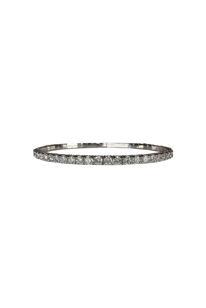 FC Creations Bracelet 14K Gold Flexible Diamond All Around Bangle | White Gold  5.16 Carats
