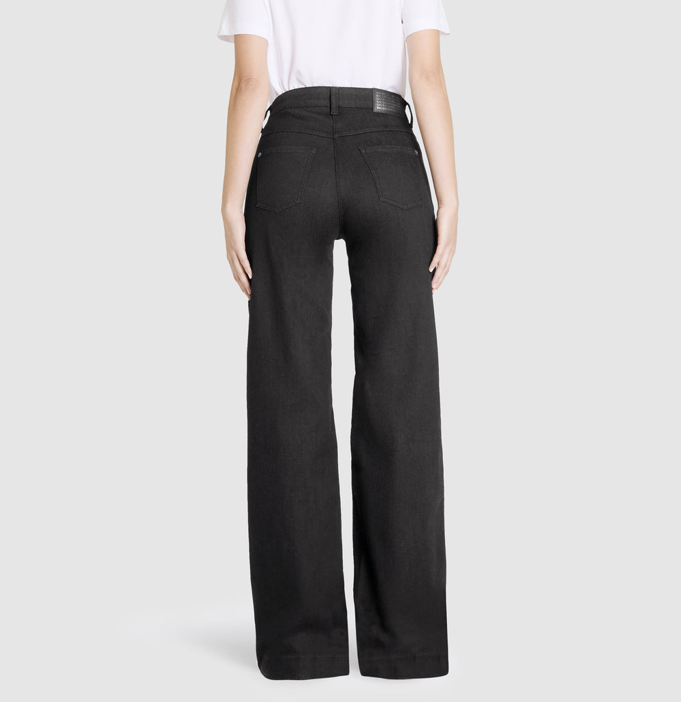 Mac Jeans Wide Authentic Stretch Denim Jeans 5228-90-0387L | D999 Black-Black