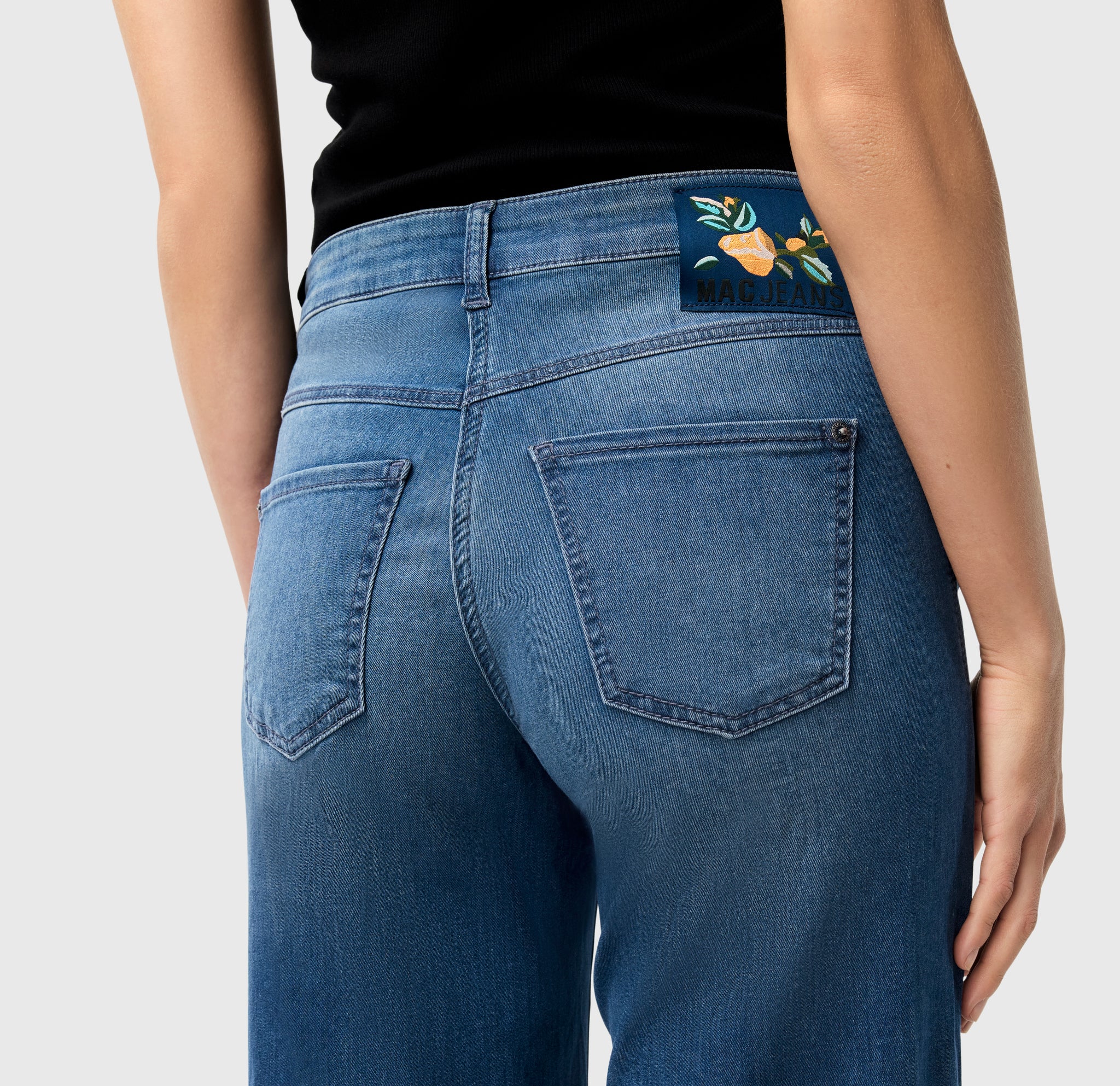 Mac Dream Wide Straight Fit - Jeans da donna, Blu, 44W x 32L