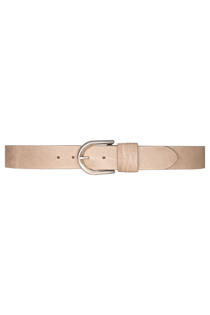 Streets Ahead Olivia Antique Silver Buckle Leather Belt 27076 | Taupe