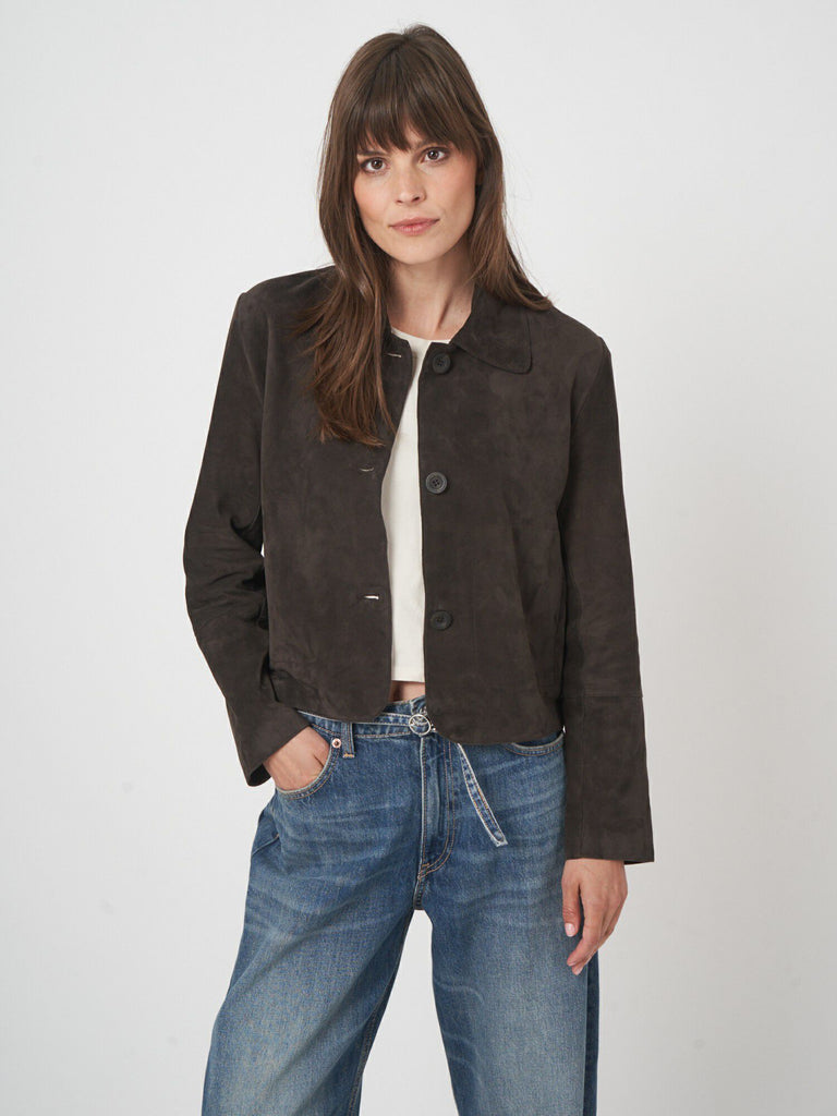REPEAT Cashmere Suede Jacket 800226 | Morro