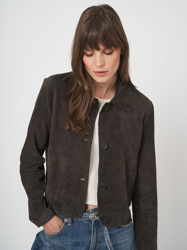 REPEAT Cashmere Suede Jacket 800226 | Morro