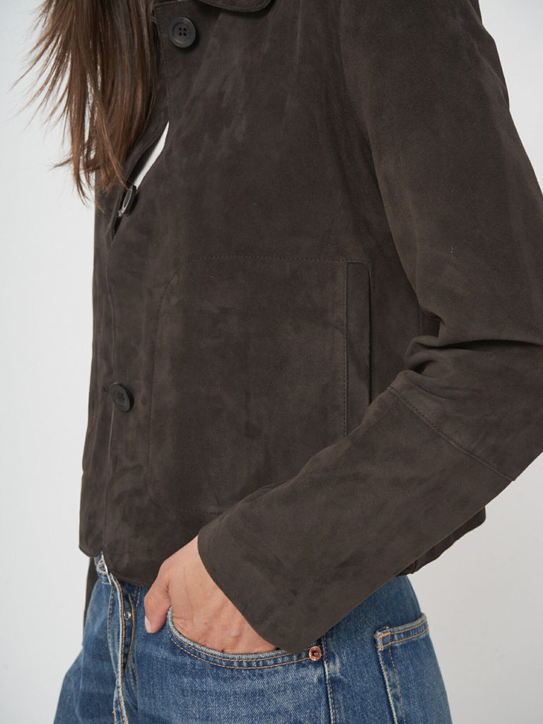 REPEAT Cashmere Suede Jacket 800226 | Morro