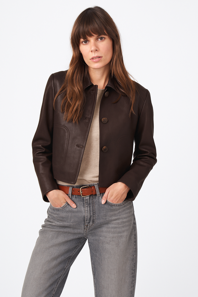 REPEAT Cashmere Leather Jacket 800227 | Morro