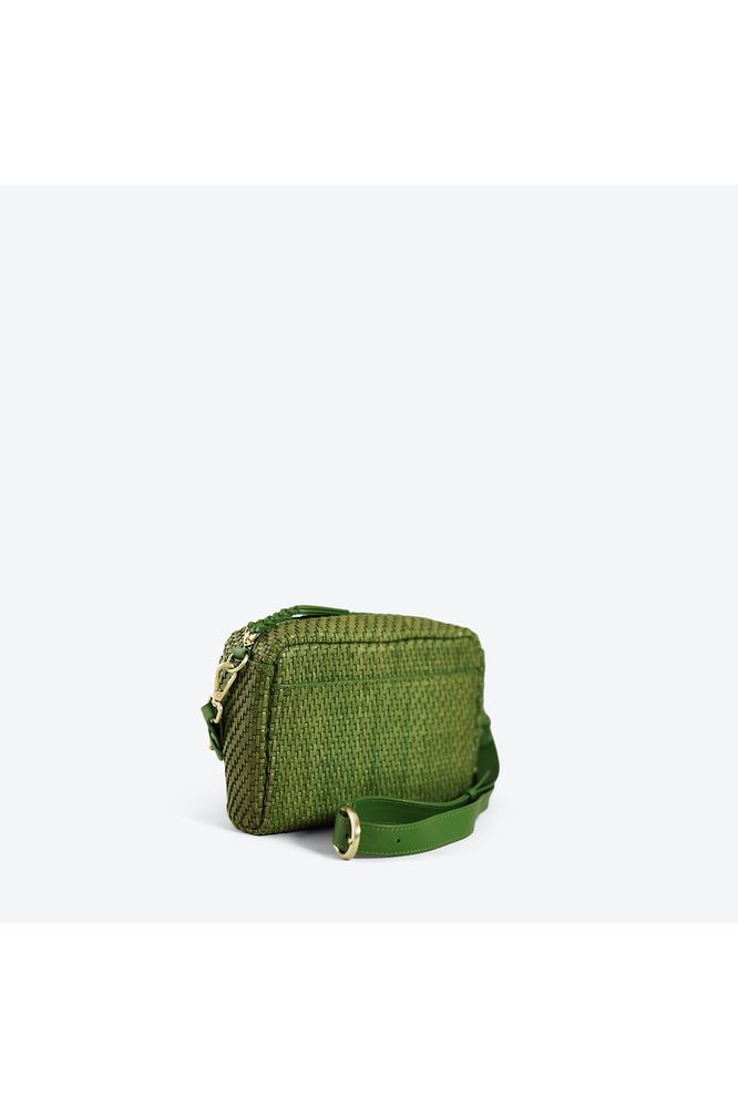 Allan K Reese Toledo Leather Crossbody Bag- Bamboo Weave  | Fig