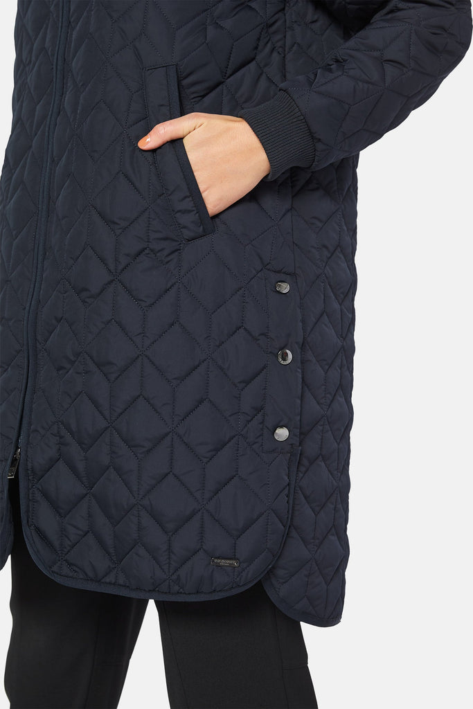 Ilse Jacobsen Hornbæk Art Long Padded Quilted Coat Art06 | Dark Indigo
