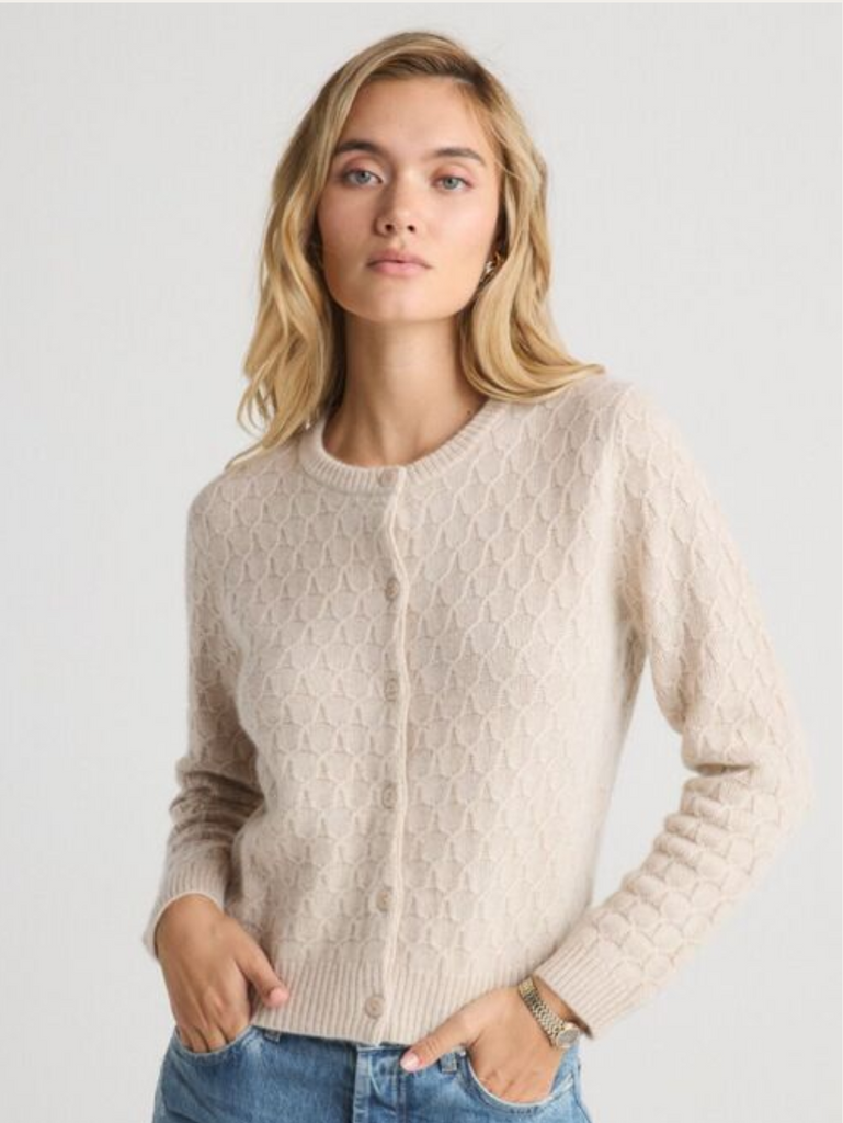 W. Cashmere Aurelia Cashmere Cardigan 25FHA0121 | Oatmeal