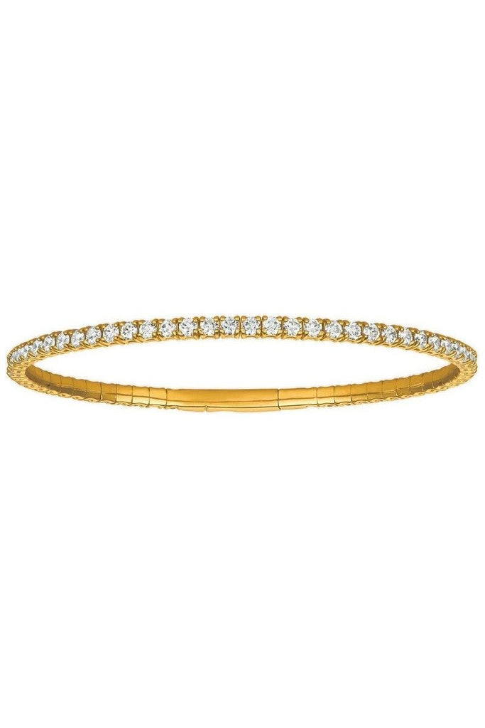 FC Creations Bracelet 14K Gold Flexible Diamonds All Around Bangle TW 3.0 Carat | Yellow Gold