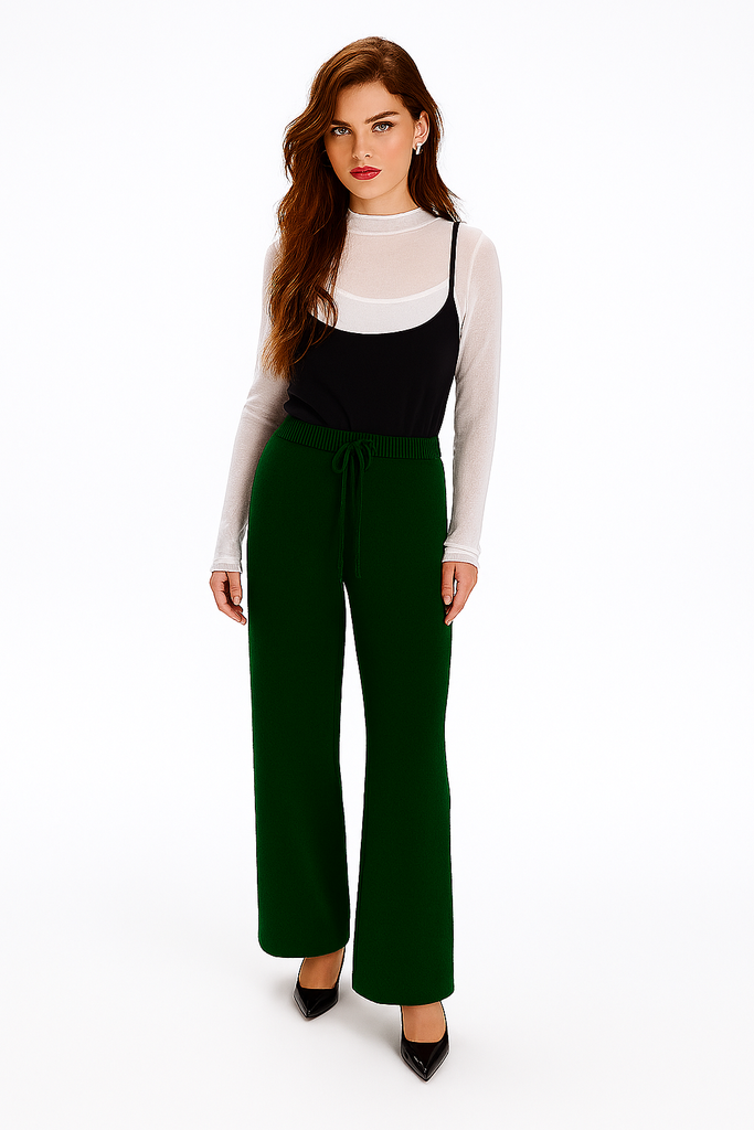 Robertson Madison 100% Cashmere Brontie Pants CT-25C-038 | Khaki (Dark Green)