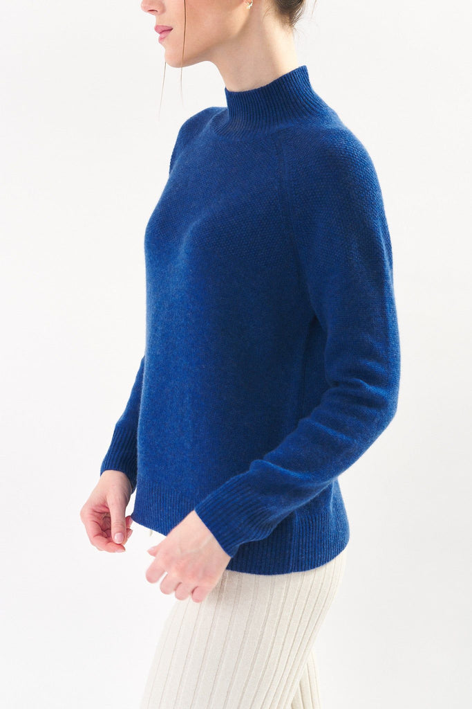 Robertson Madison 100% Cashmere Classic Mockneck Sweater CC-254 | Royal Blue