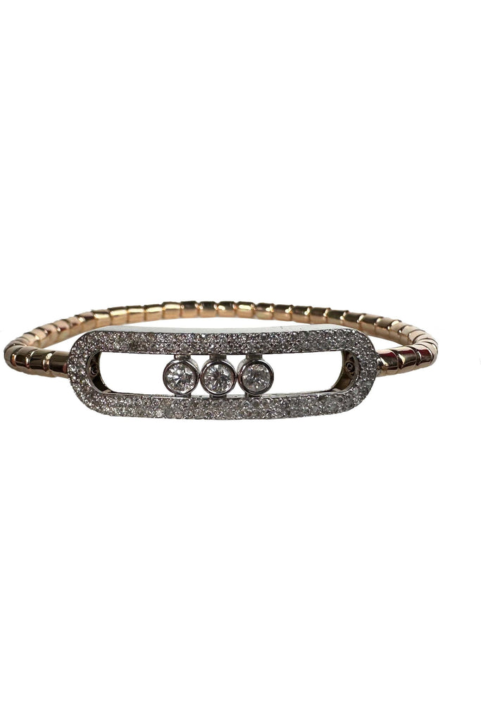 FC Creations Bracelet 18K Gold Floating Diamond Bangle | Rose Gold 1.10 Carats