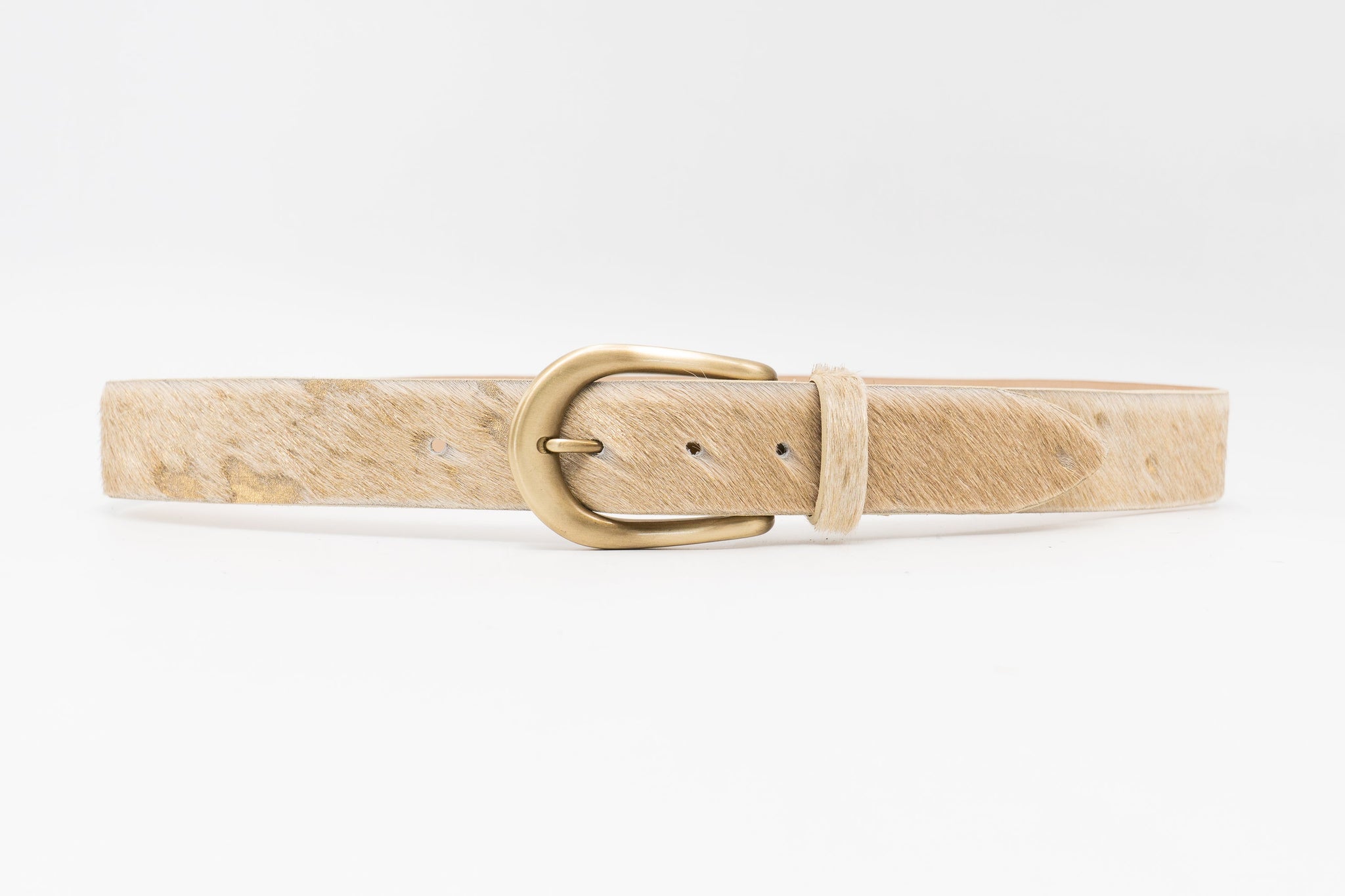 Streets‎ Ahead Suede Leather Belt Medium Gold Silver Buckle Western Style Gaby Belt - Tan Italian Suede Leather Belt With Gold Buckle  main image 3