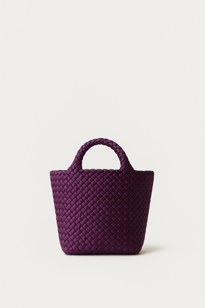 NAGHEDI St. Barth's Small Satin Tote Solid Bag SN03012NG | Currant