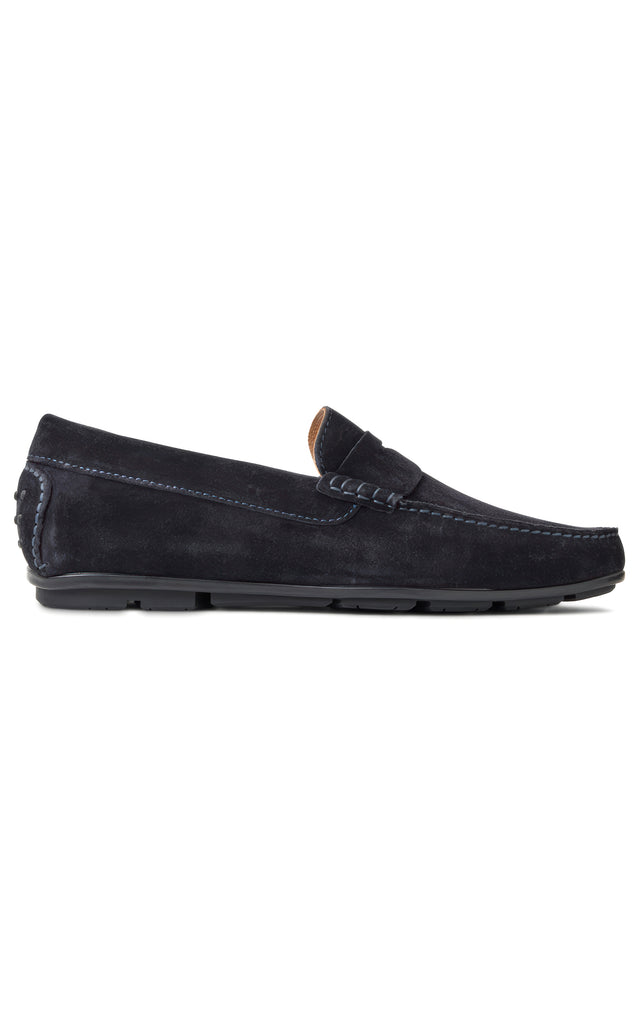 Aquatalia Men's Enzo Suede Driving Moc | Navy