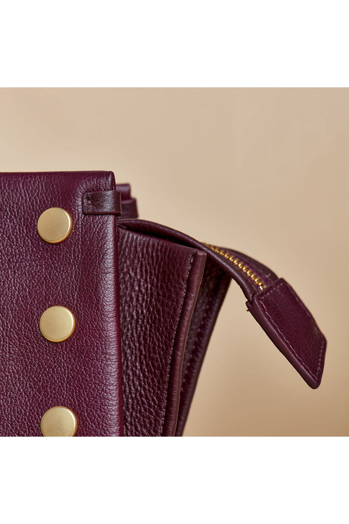 Hammitt Allen Shoulder Bag 16932 | Cabernet/Brushed Gold Zip