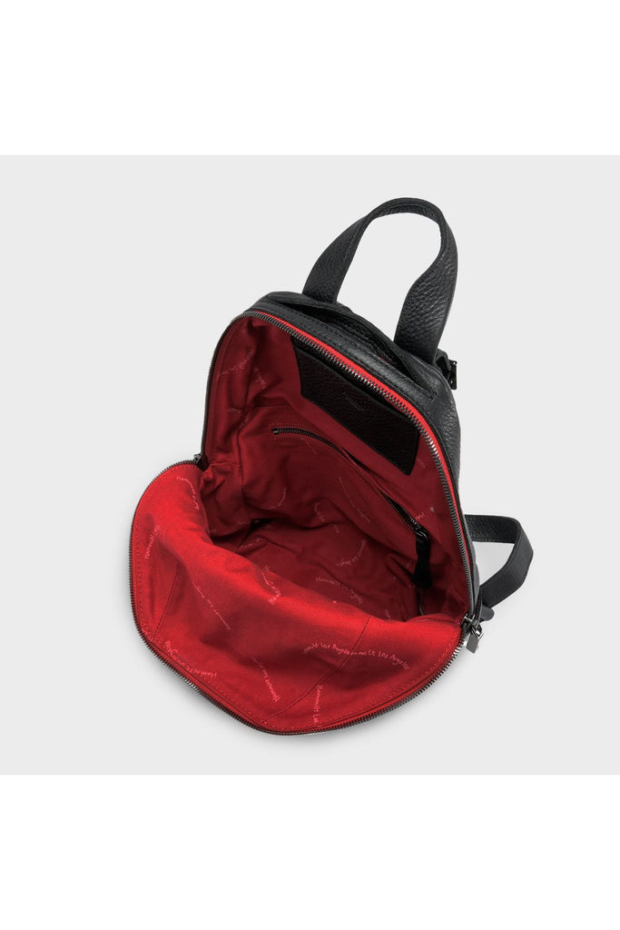 Hammitt Hunter Medium Backpack| Black/Gunmetal/Red Zip